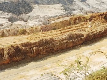 High angle view of land