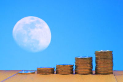 Close-up of stack against blue sky