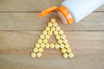 High angle view of orange on table