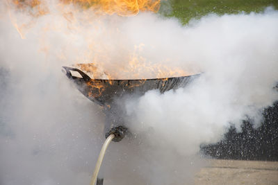 Close-up of fire in the water