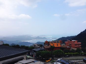 High angle shot of townscape