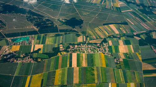 Aerial view of agricultural landscape