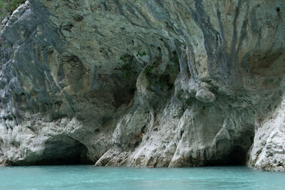 Rock formation in sea