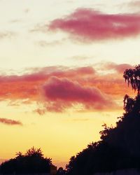 Silhouette of trees against cloudy sky