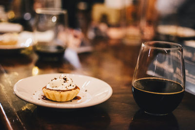 View of cake on table