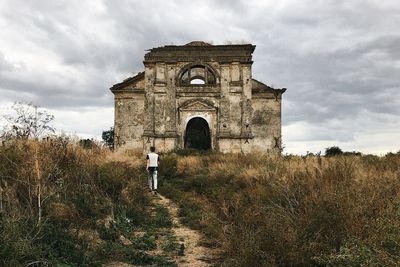 Ruined german colonial church of the nativity of the blessed virgin mary in the ukrainian village