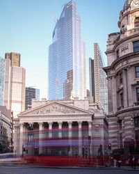 View of buildings against clear sky