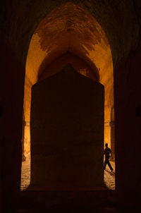 Silhouette of man in sunlight