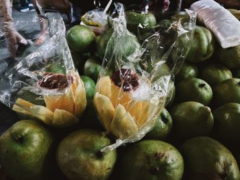 Close-up of fruits for sale at market stall