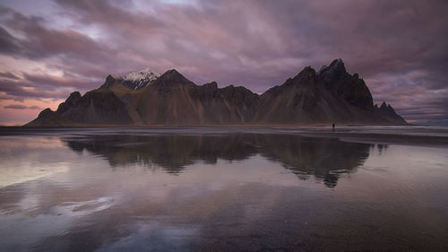 Stokksnes beach at vestrahorn mountains in hofn, iceland