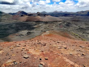 Scenic view of desert against sky