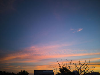 Silhouette tree against sky during sunset