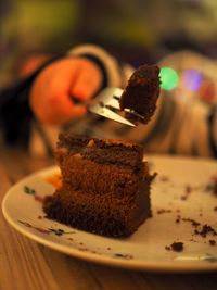 Close-up of cake in plate