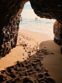 Scenic view of beach against sky