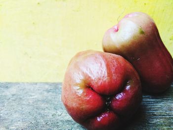 Close-up of apple on table