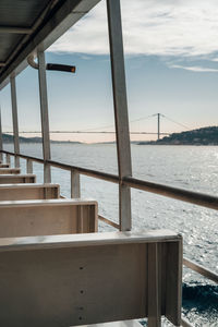 Bridge over sea against sky