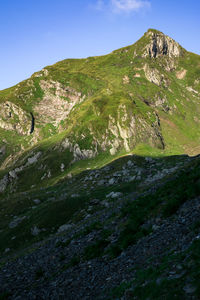 Scenic view of rocky mountains against sky, fagaras mountains, romania