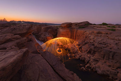 Rock formations at sunset