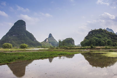 Scenic view of mountains against sky