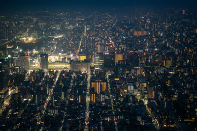 Illuminated cityscape at night