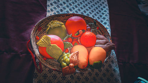 Close-up of fruits in basket