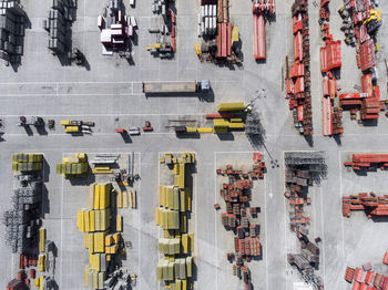 High angle view of traffic on road