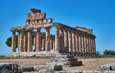 Temple of athena at paestum archaeological site, campania region, italy