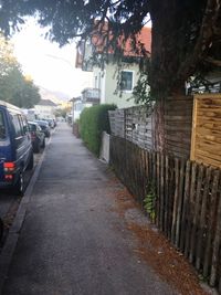 Narrow street along buildings