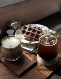 Close-up of coffee cup on table