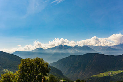 Scenic view of mountains against sky