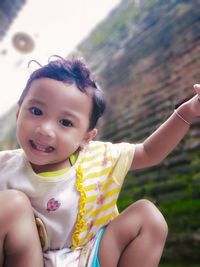 Portrait of cute baby smiling