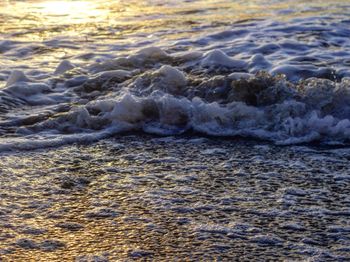 Waves splashing in sea