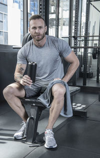 Man working out at urban gym in bangkok