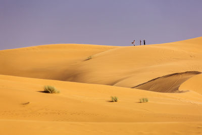 Scenic view of desert against clear sky