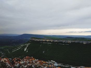 High angle view of townscape against sky