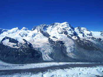 Gorner glacier valley glacier monte rosa massif zermatt valais, switzerland