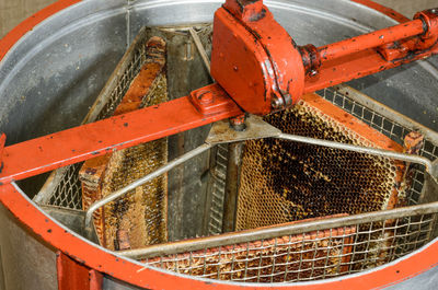 Harvesting honey with centrifuge