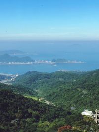 High angle view of landscape against sky