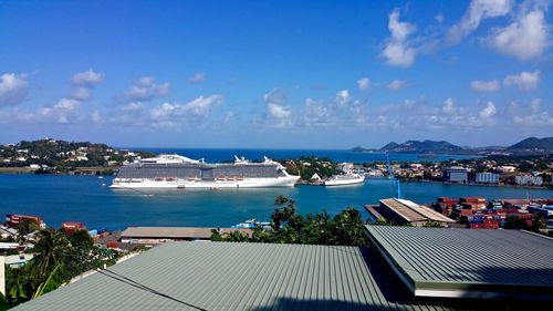 High angle view of harbor