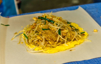 Close-up of food served in plate