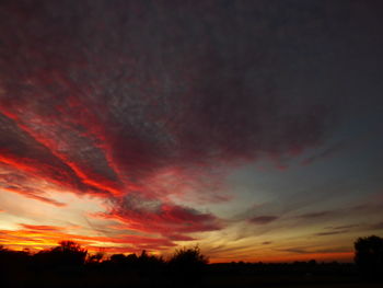 Scenic view of dramatic sky during sunset