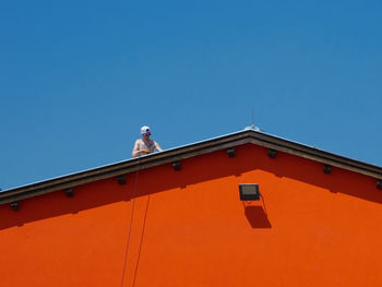 Low angle view of building against clear sky