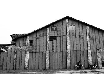 Exterior of old house against clear sky