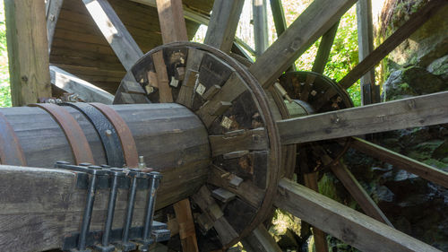 Close-up of old wooden structure