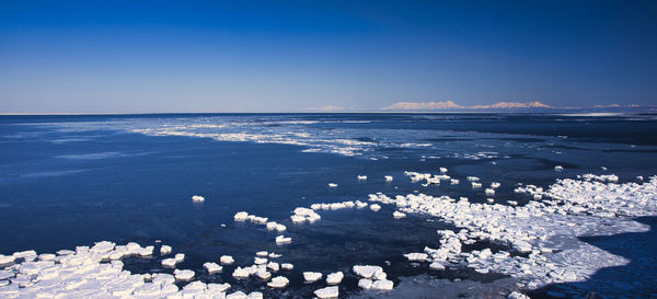 Drift ice in the sea of okhotsk, a winter tradition