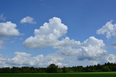 Scenic view of blue sky over field