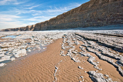 Scenic view of glamorgan heritage coast in wales