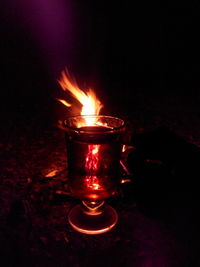 Close-up of illuminated candles