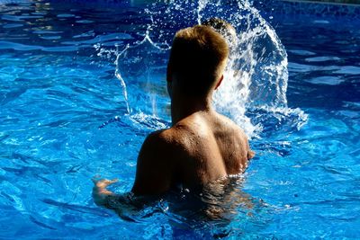 Underwater view of swimming pool