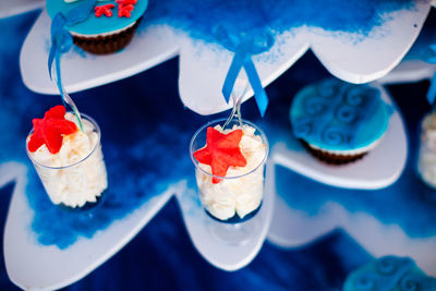 Close-up of cake with ice cream